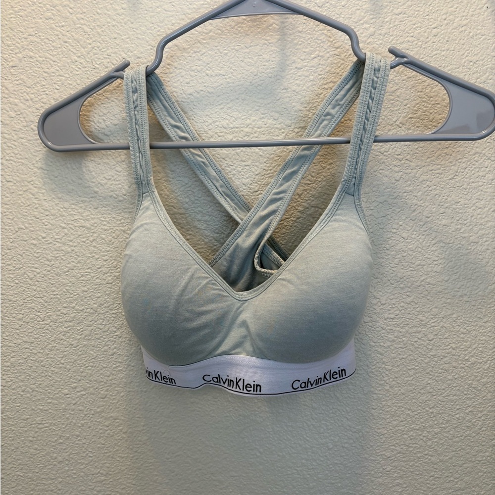 Calvin Klein Women's Sage Green Sports Bra